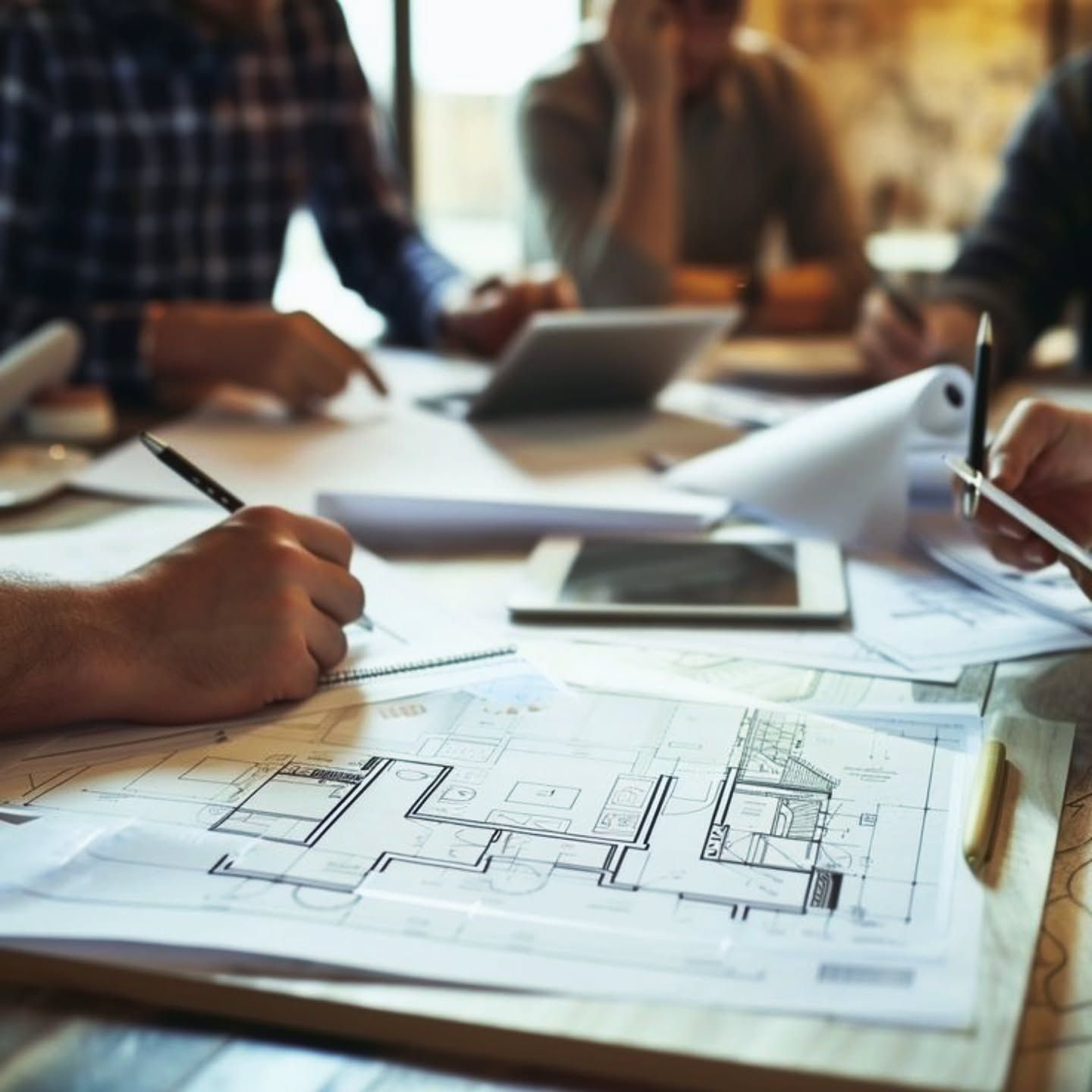 Owner interviewing a contractor at the table